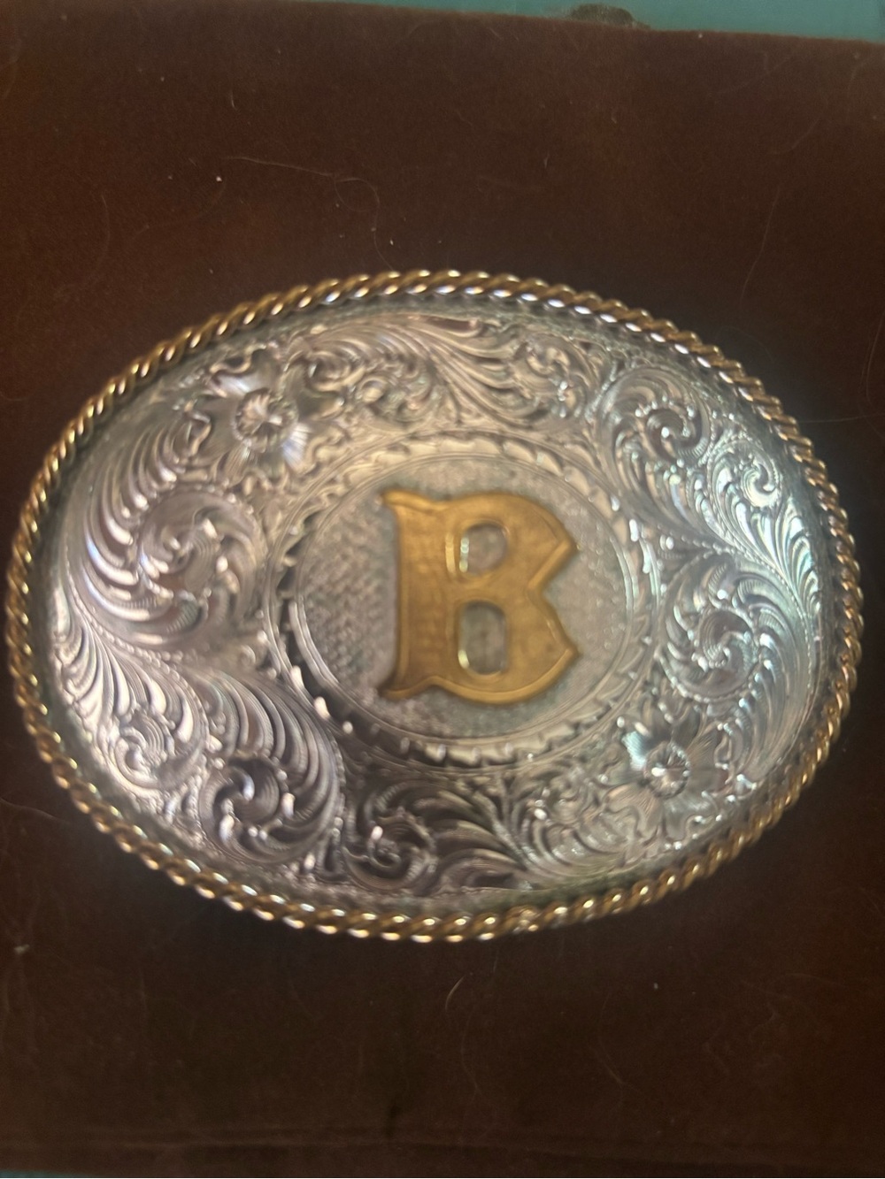 Montana Silver-smith Belt Buckle with Gold 'B' Accent